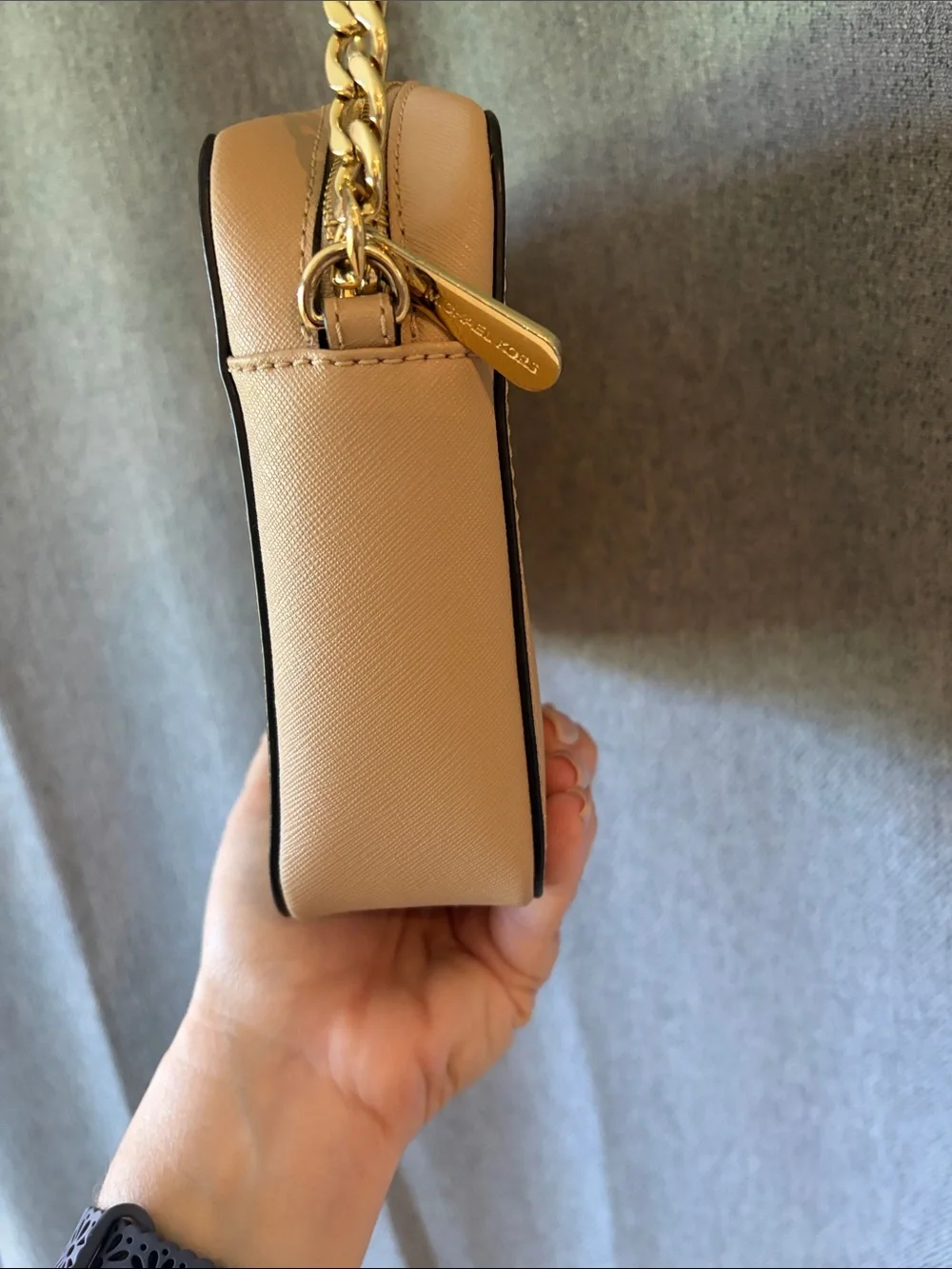 Michael Kors Saffiano Crossbody with Gold Chain